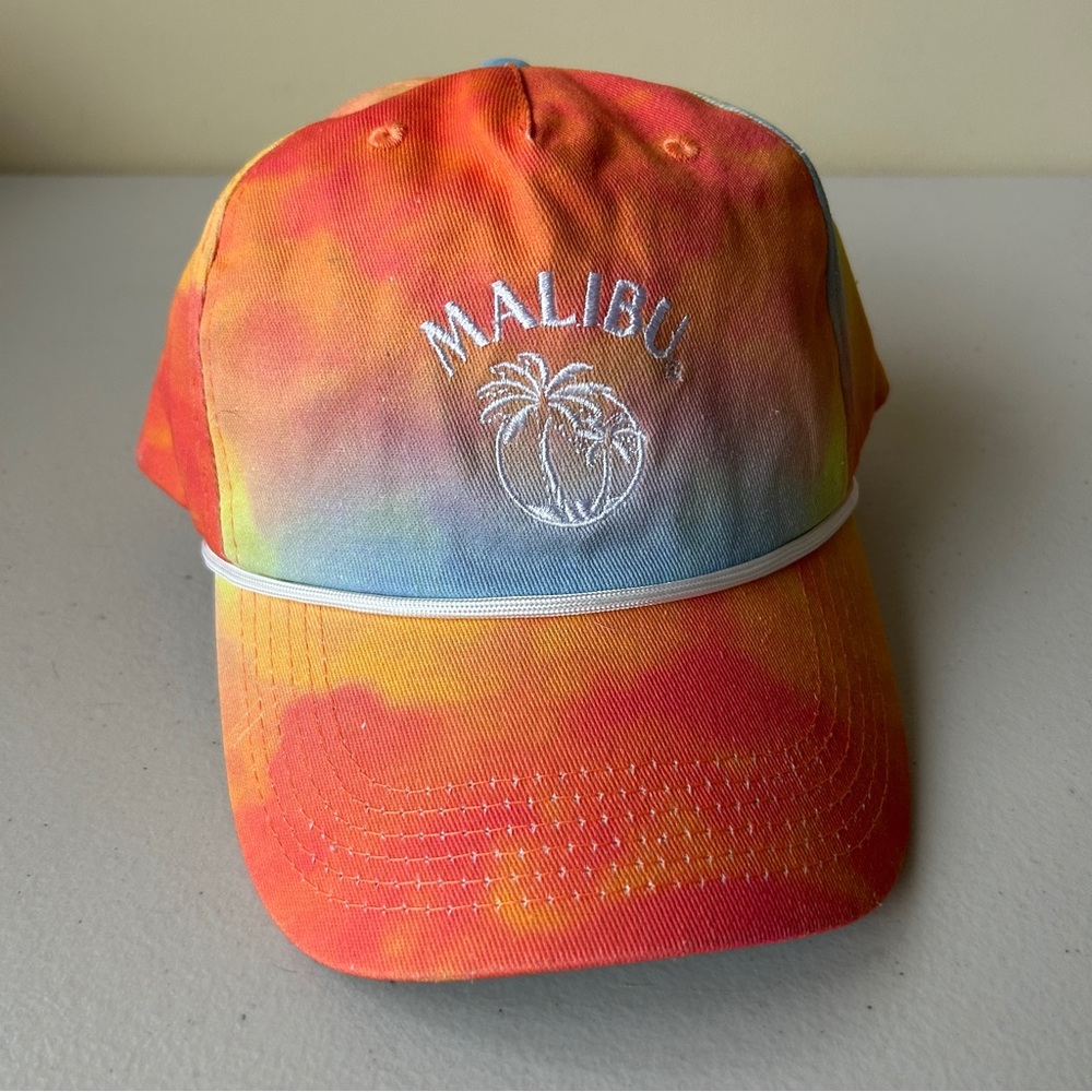 Malibu Snapback Rope Hat Adjustable Tie Dye Embroidered - NEVER WORN